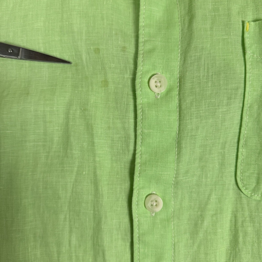 Tommy Bahama Shirt Mens XL Green Linen Beach Summer Island Hawaiian - Picture 11 of 13